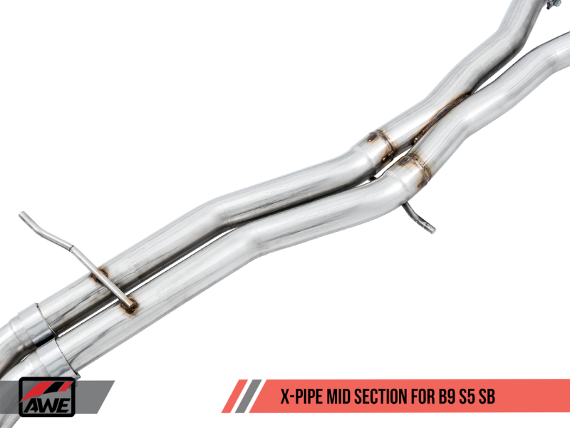 AWE Tuning Audi B9 S5 Sportback Track Edition Exhaust - Non-Resonated (Silver 102mm Tips)